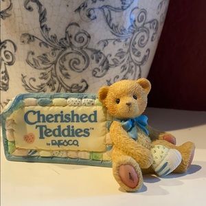 Cherished Teddies sign figurine